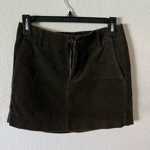 Uniqlo Women's Green Corduroy Mini Skirt